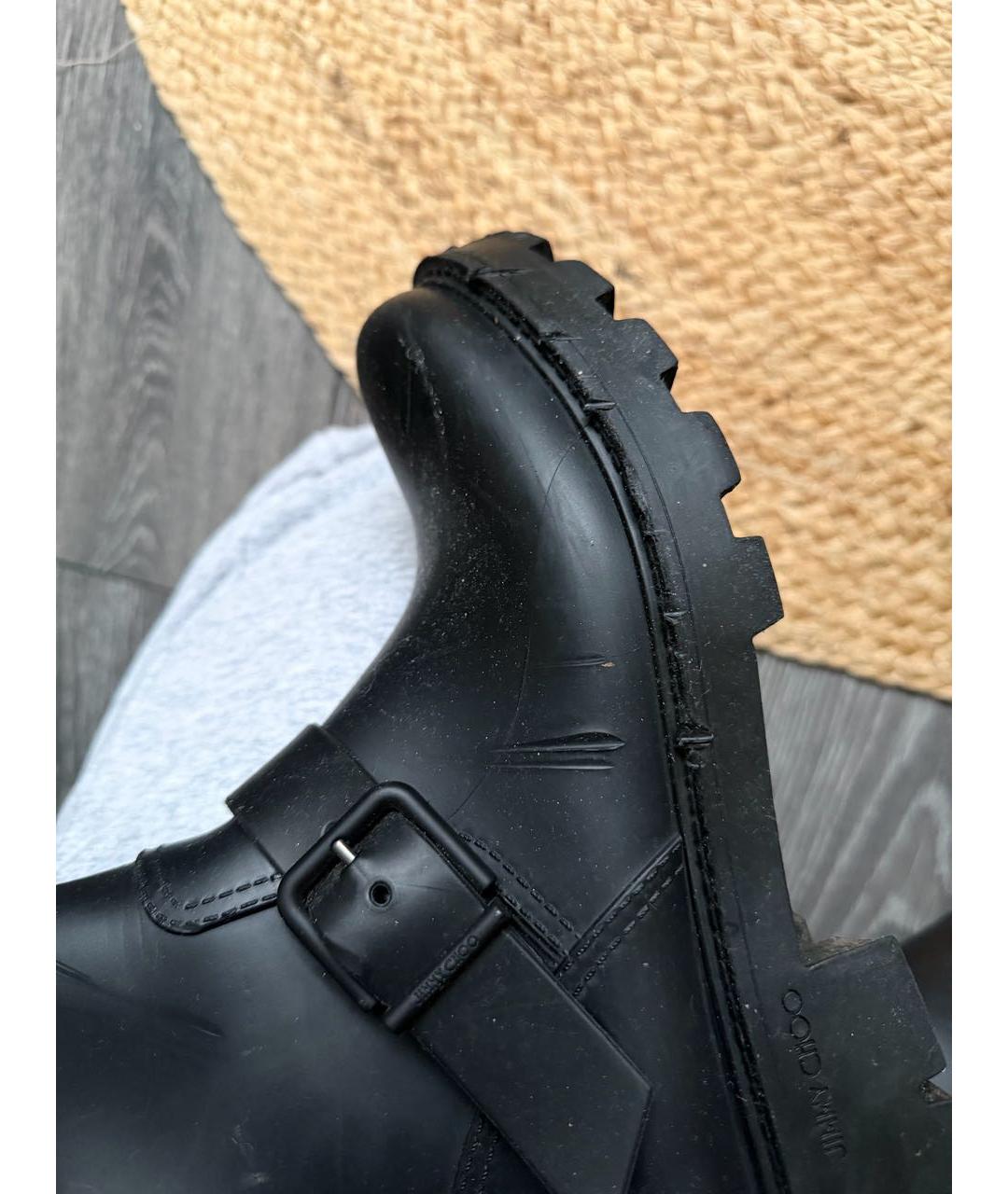 JIMMY CHOO Черные резиновые сапоги, фото 7