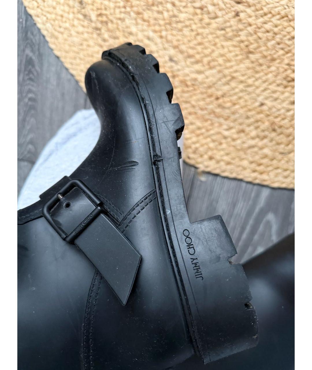JIMMY CHOO Черные резиновые сапоги, фото 4