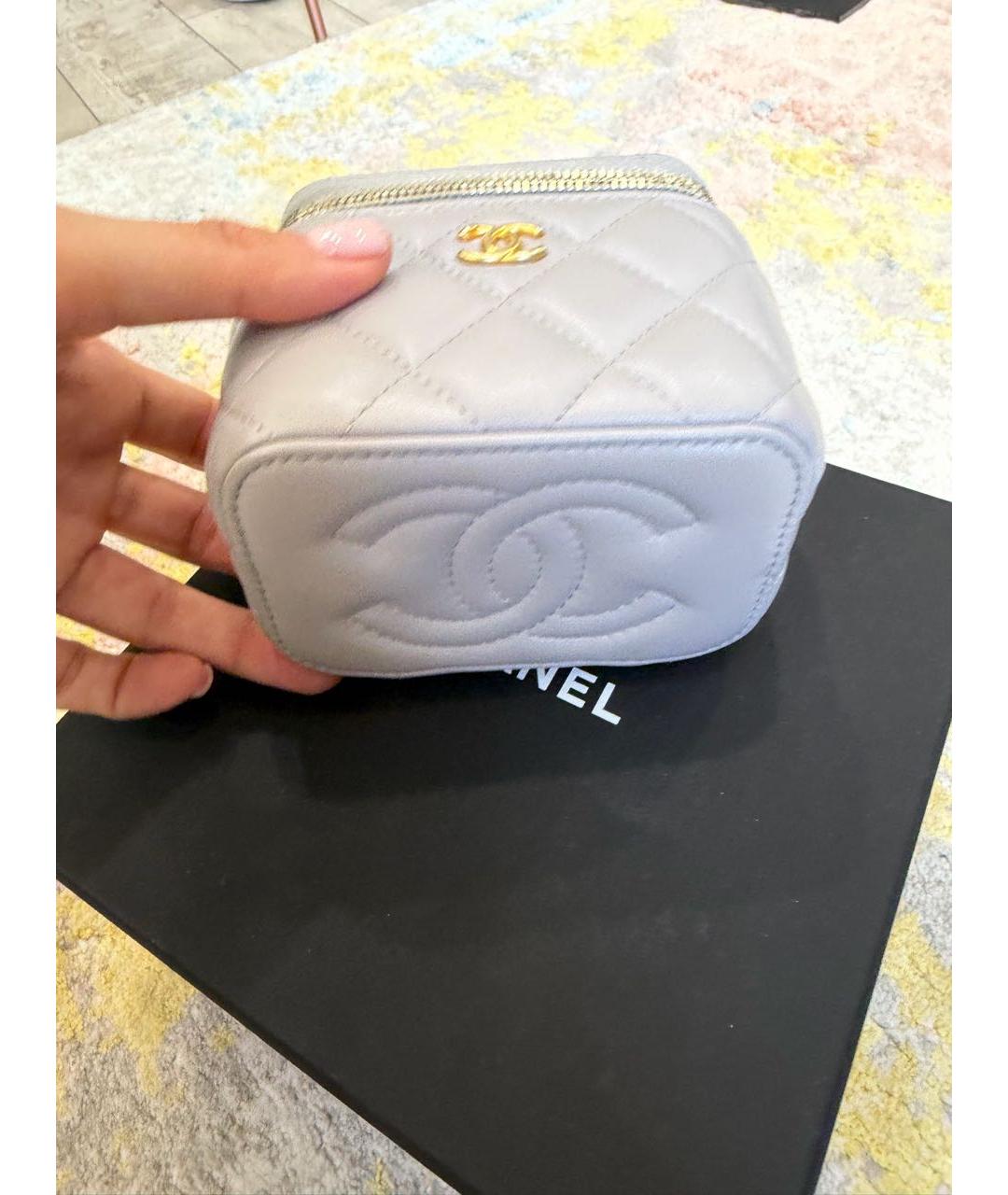 CHANEL Серая кожаная сумка через плечо, фото 4