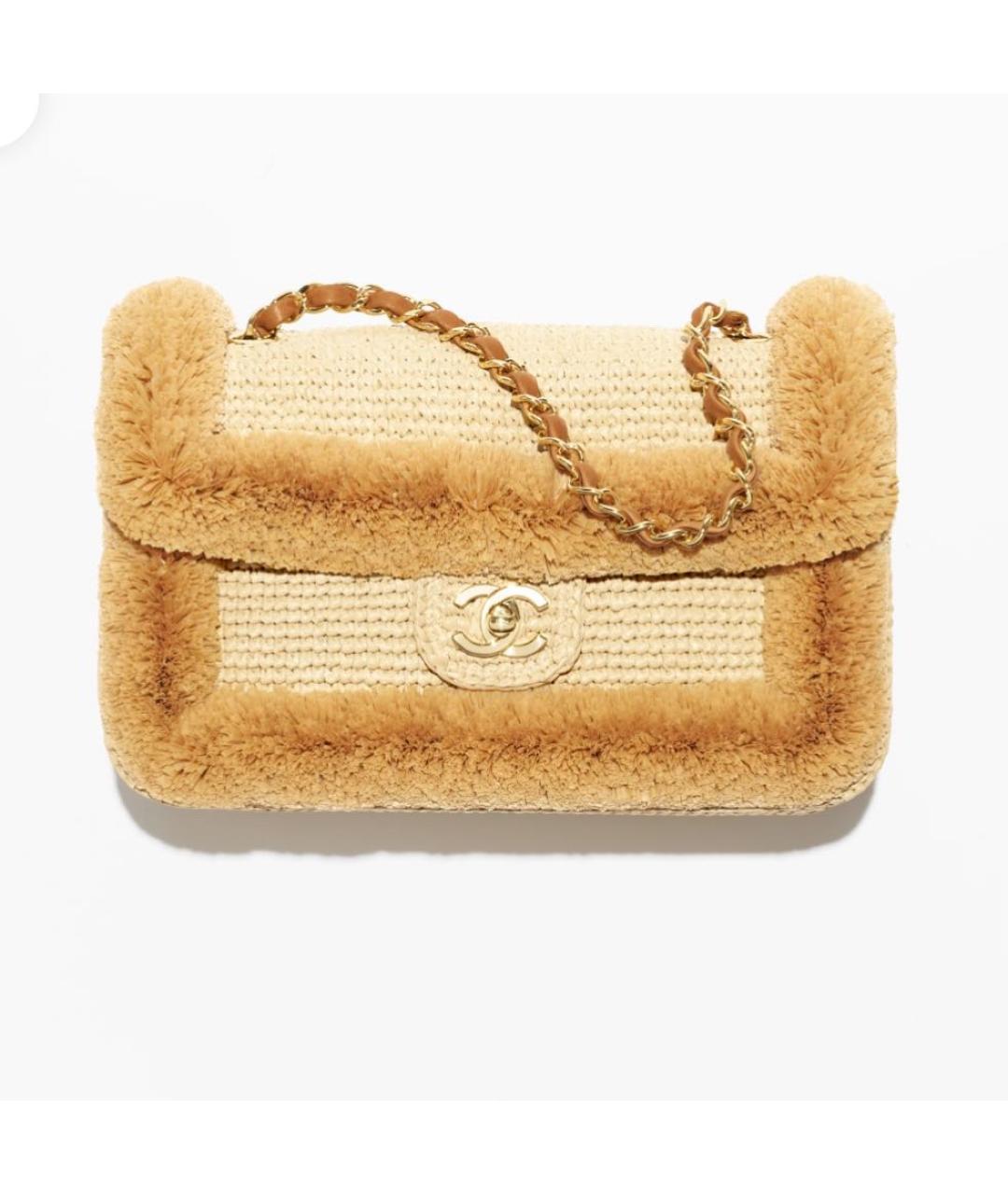 CHANEL Бежевая пелетеная сумка через плечо, фото 5