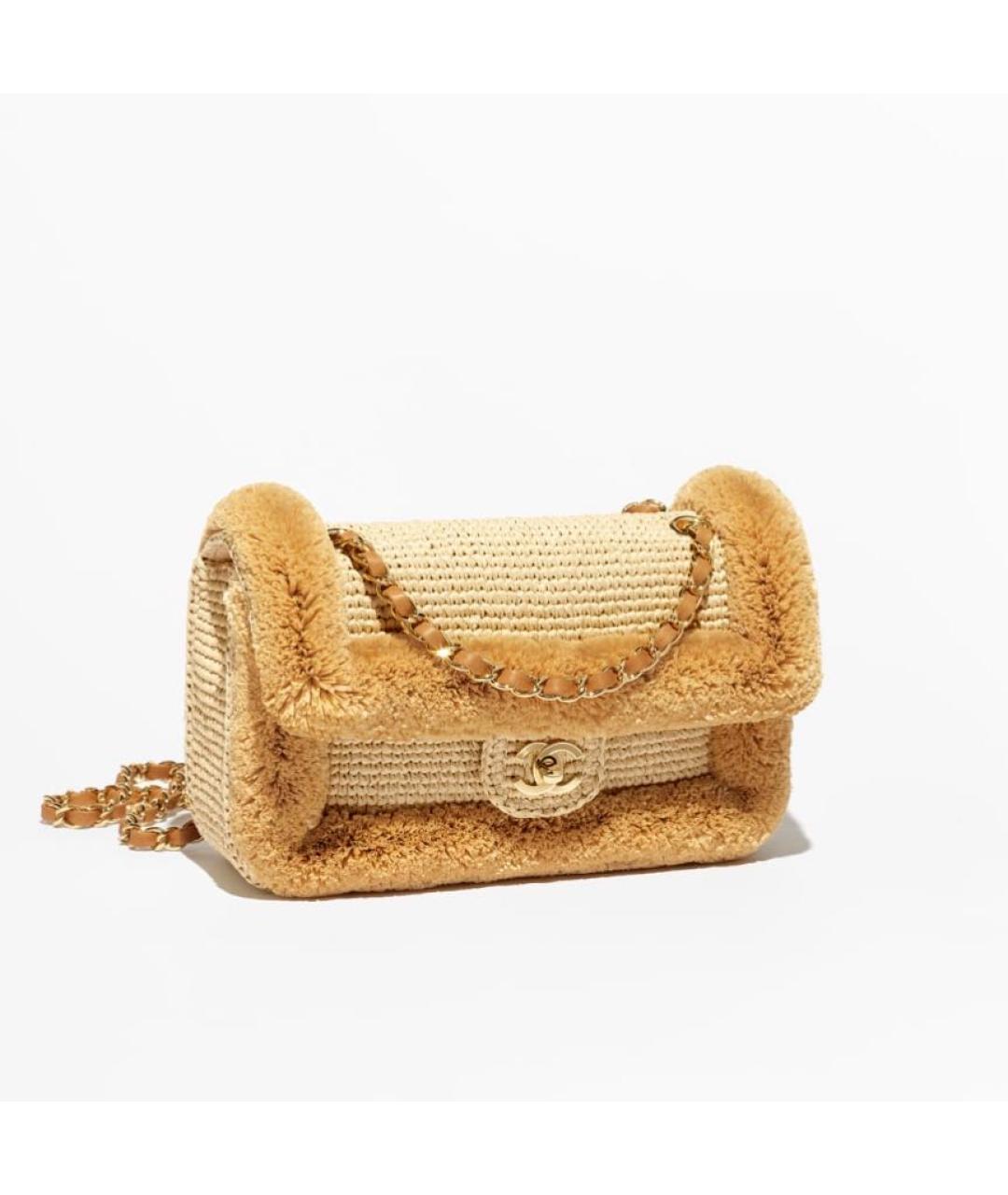 CHANEL Бежевая пелетеная сумка через плечо, фото 2