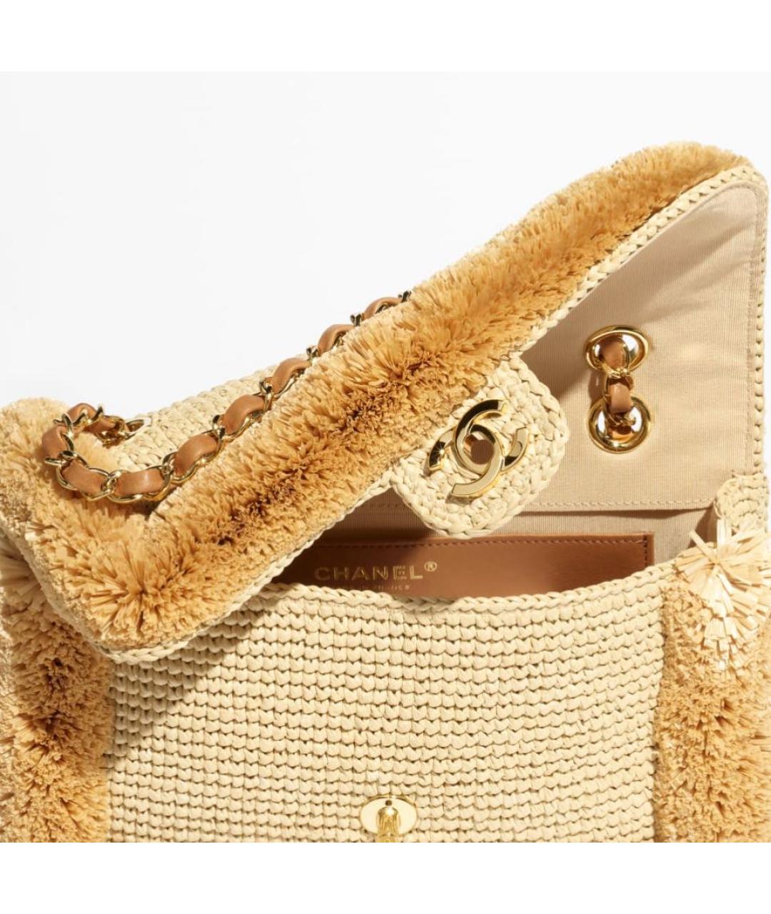 CHANEL Бежевая пелетеная сумка через плечо, фото 3