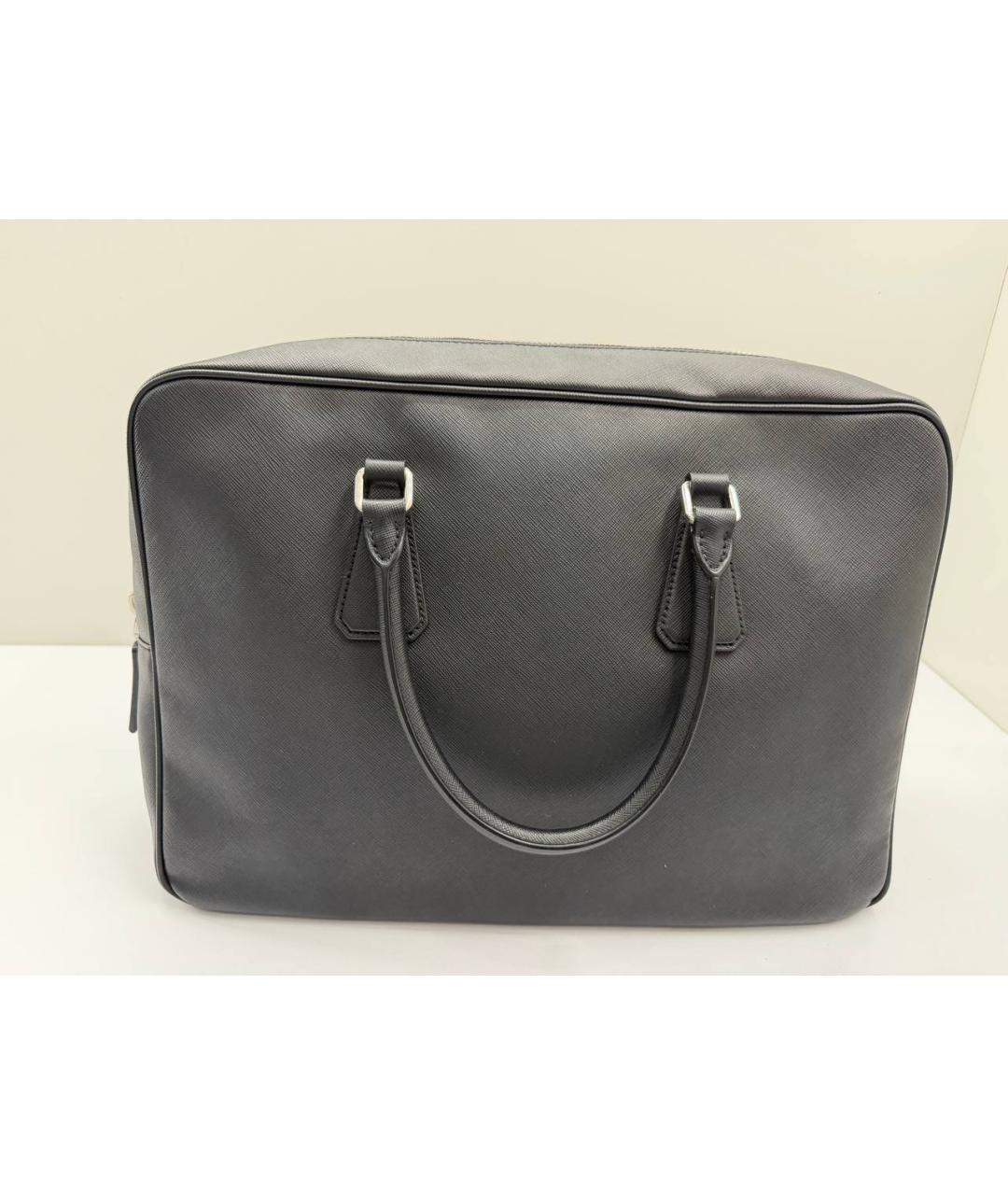 PRADA Черный кожаный портфель, фото 2