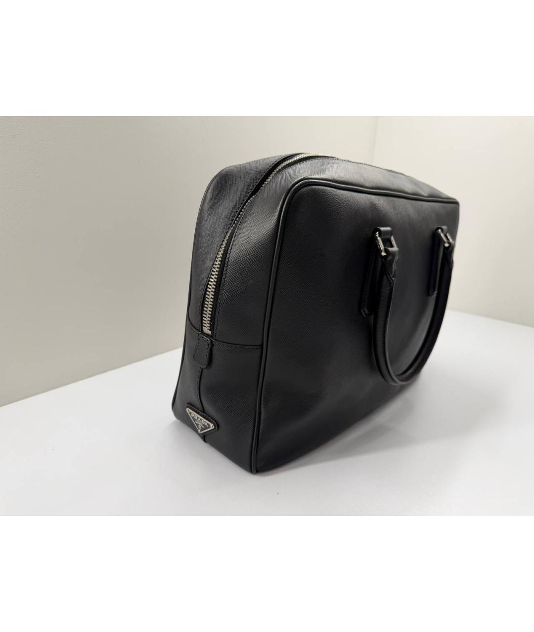 PRADA Черный кожаный портфель, фото 7