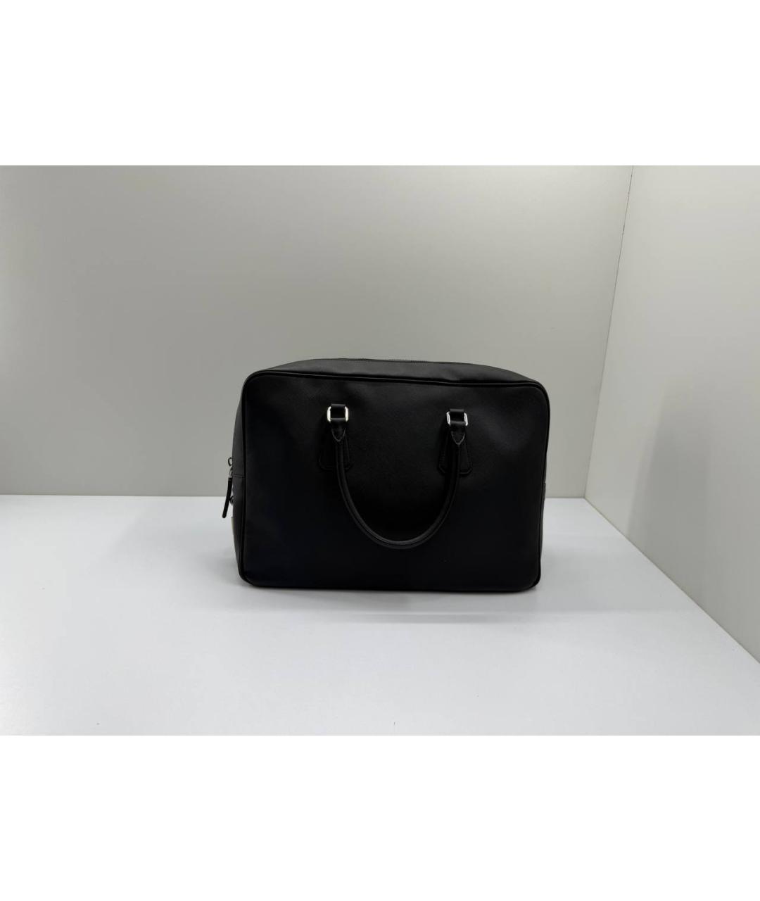 PRADA Черный кожаный портфель, фото 10