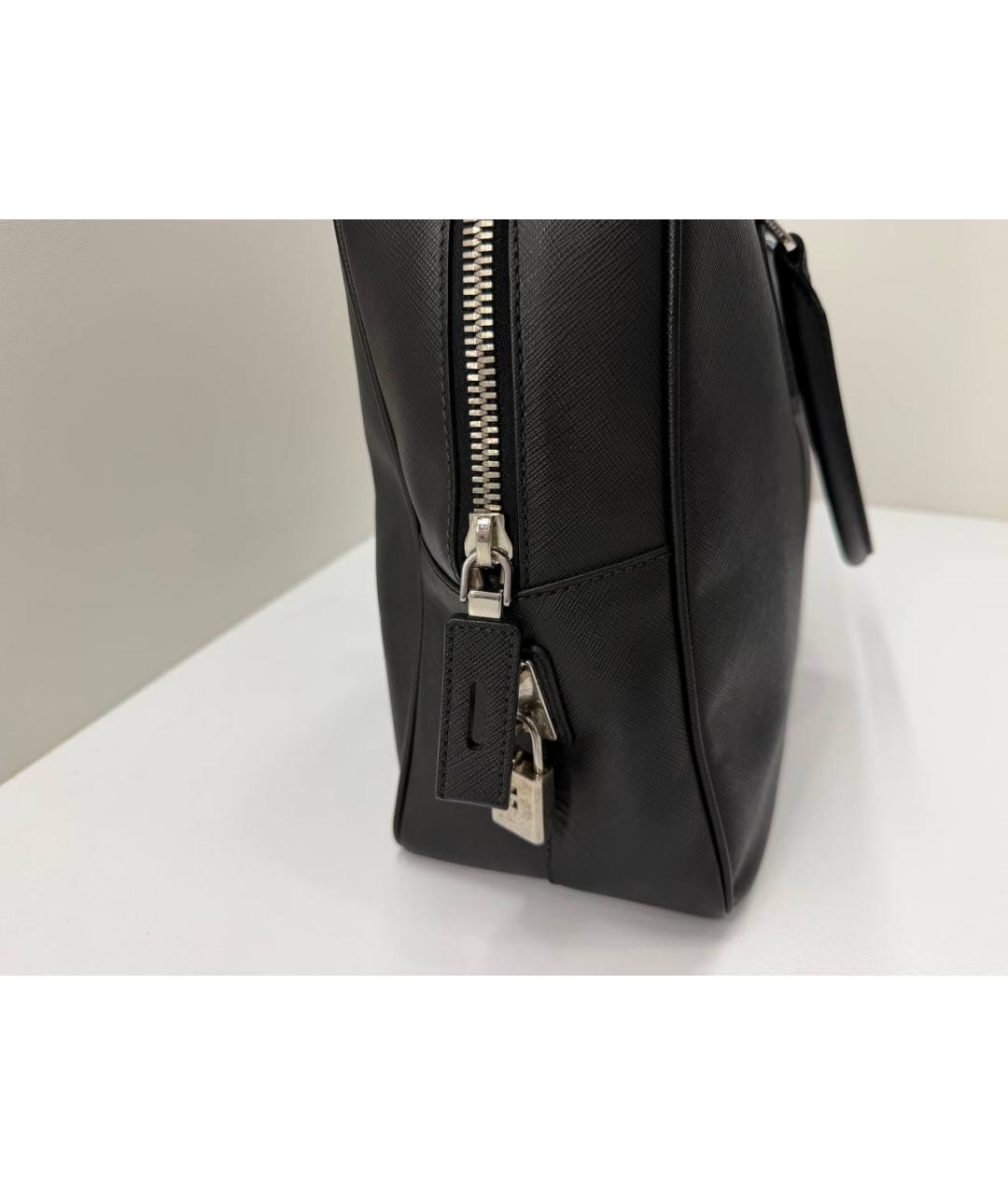 PRADA Черный кожаный портфель, фото 4