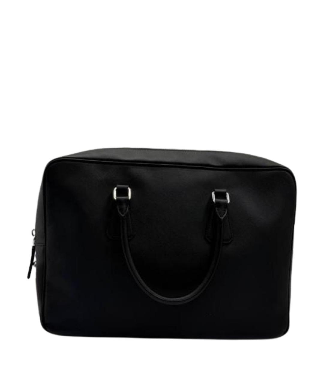 PRADA Черный кожаный портфель, фото 1