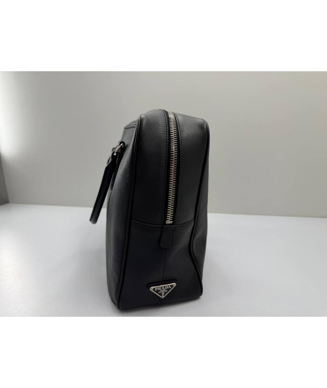 PRADA Черный кожаный портфель, фото 5