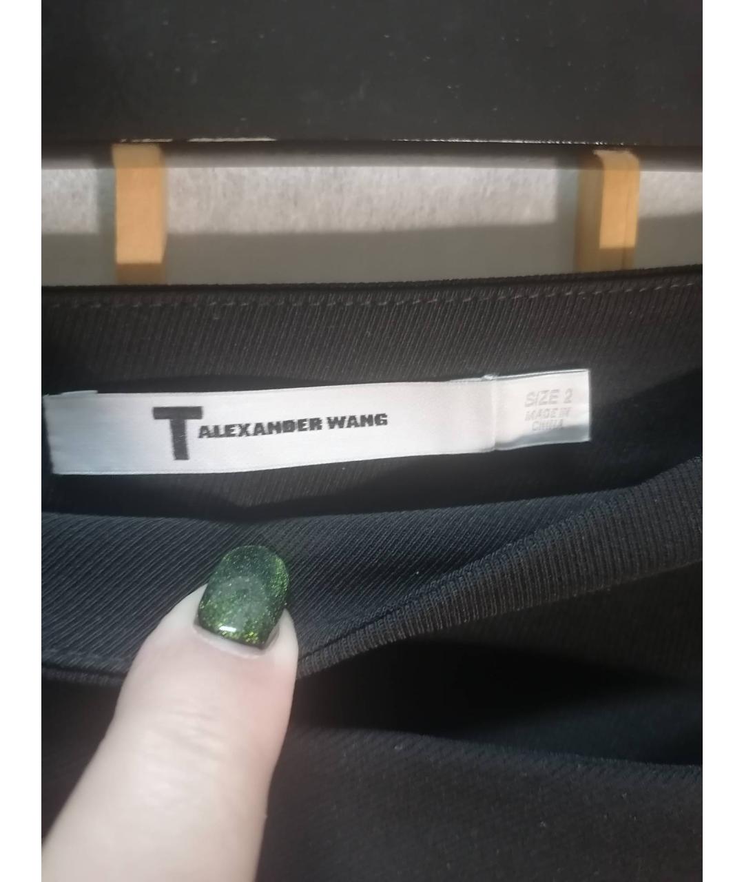 ALEXANDER WANG Черная полиэстеровая юбка миди, фото 3