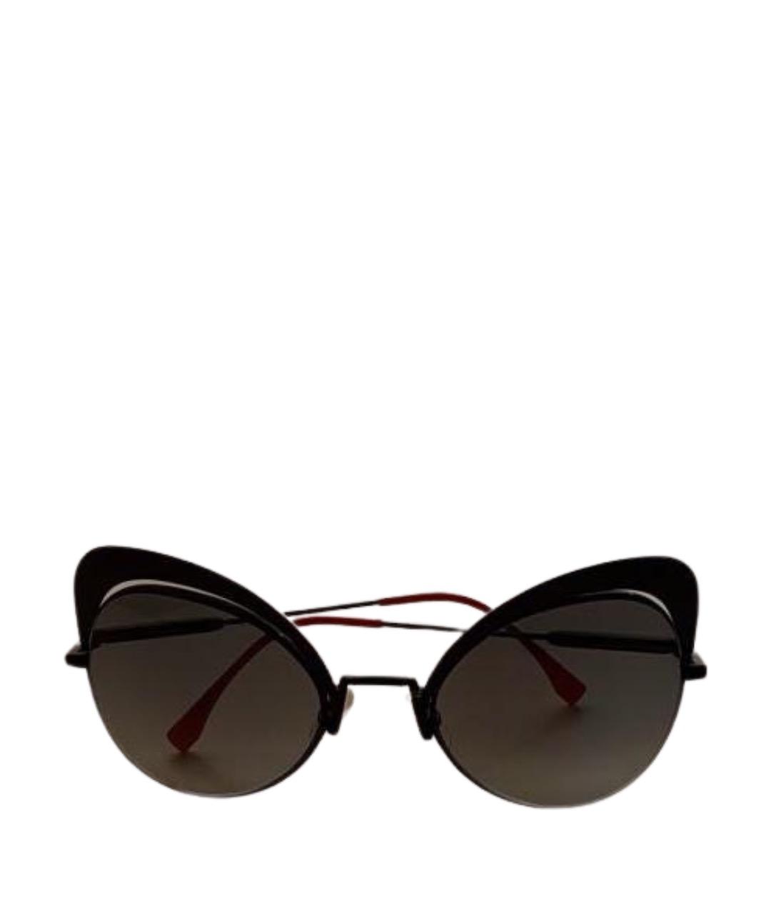 FENDI Черные металлические солнцезащитные очки, фото 1