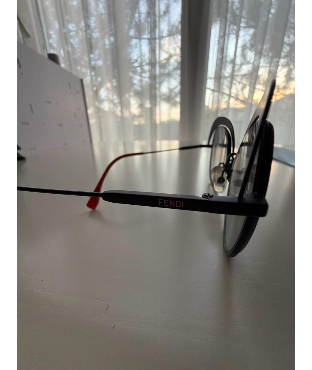 FENDI Черные металлические солнцезащитные очки, фото 3