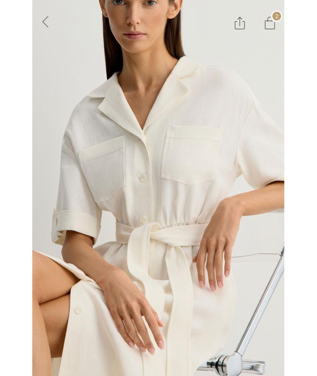 12 STOREEZ Белое льняное повседневное платье, фото 2
