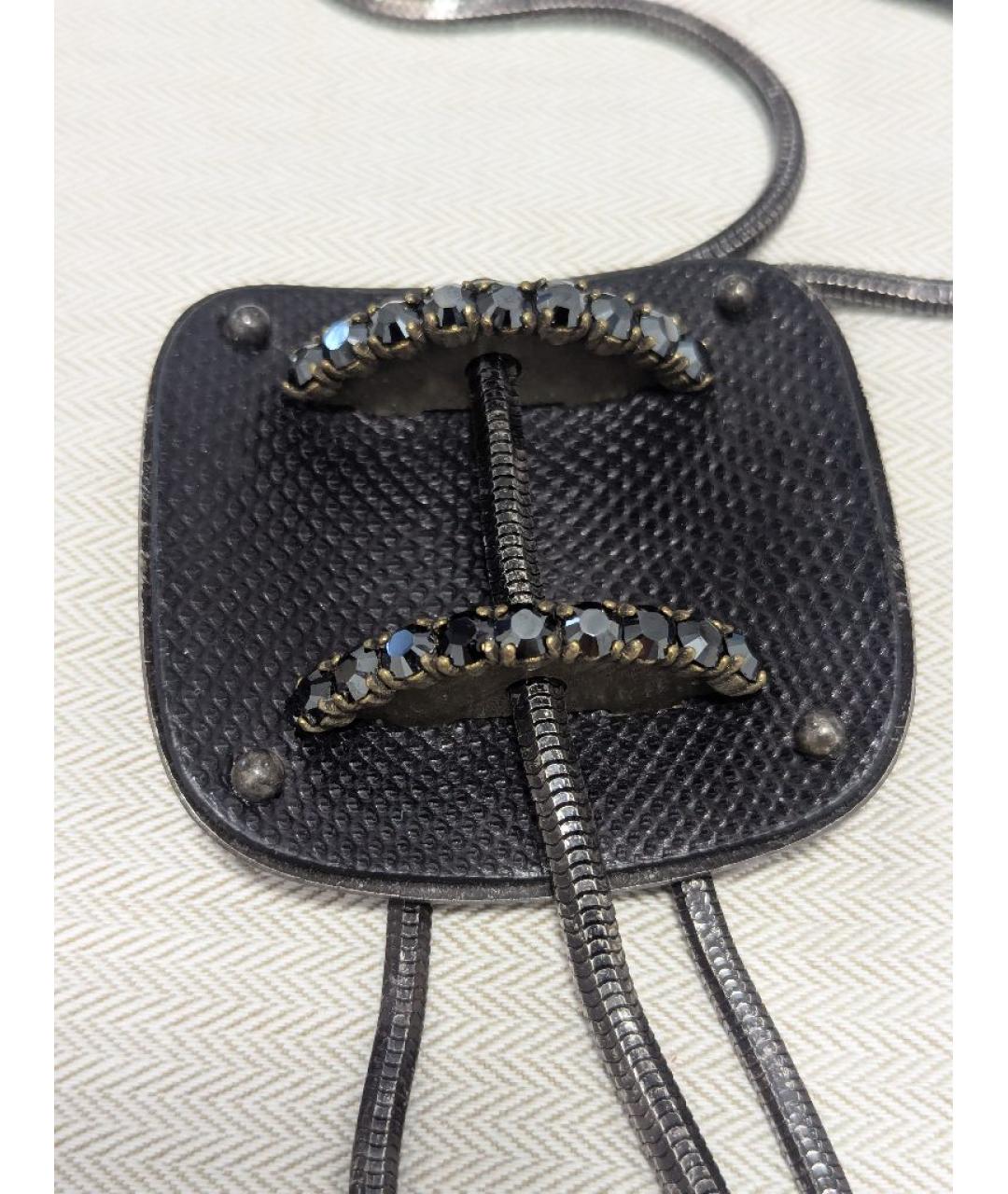 LANVIN Черная подвеска из экзотической кожи, фото 3