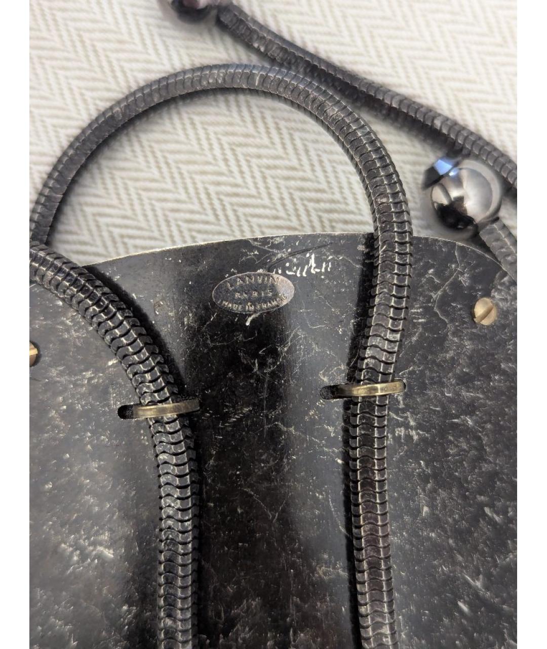LANVIN Черная подвеска из экзотической кожи, фото 9