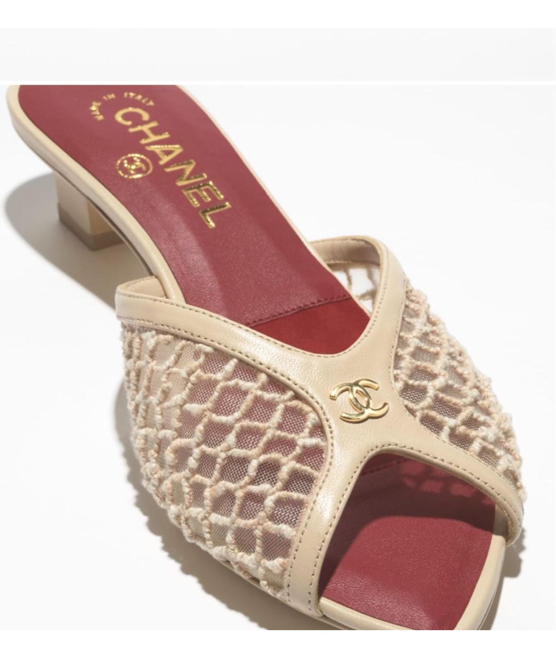 CHANEL Бежевые мюли, фото 4