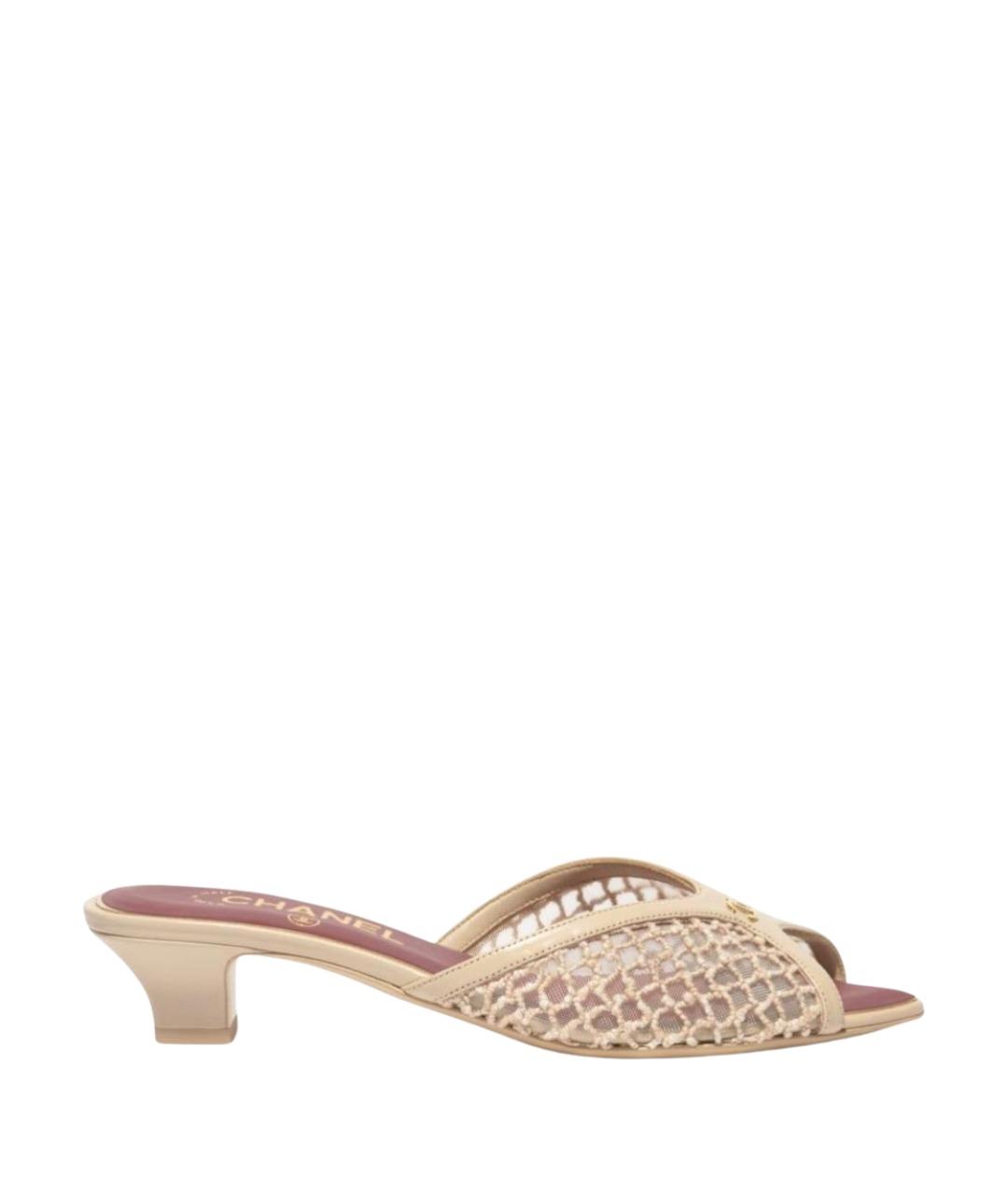 CHANEL Бежевые мюли, фото 1