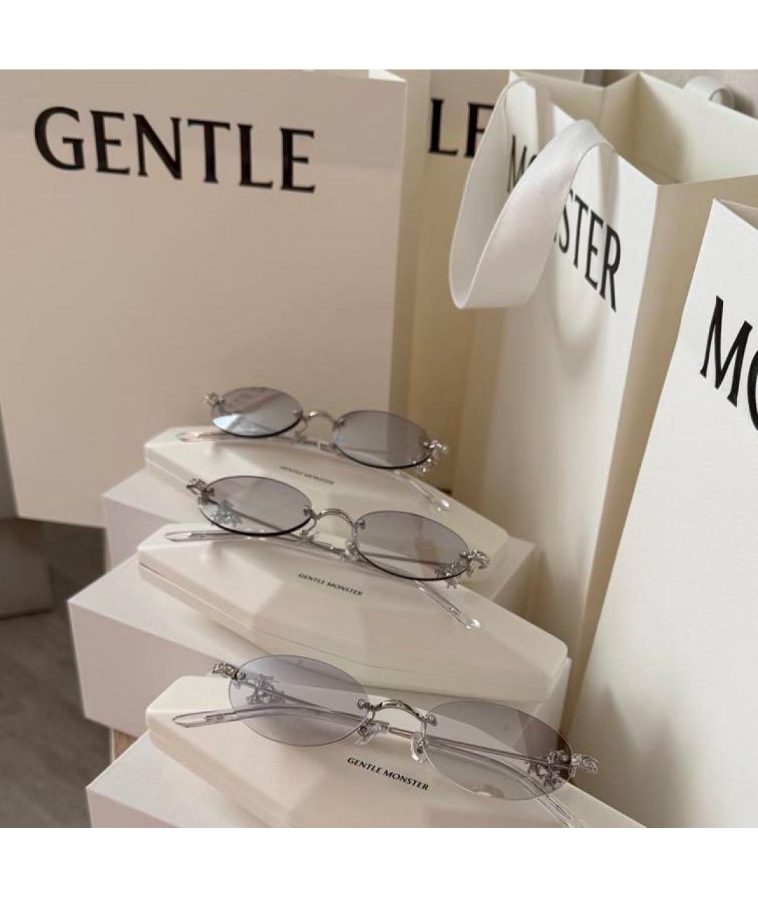 GENTLE MONSTER Серебряные металлические солнцезащитные очки, фото 4