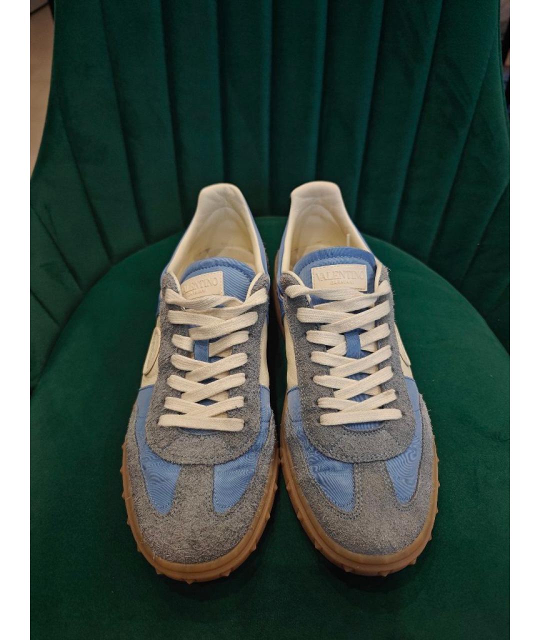 VALENTINO Голубые текстильные кеды, фото 2
