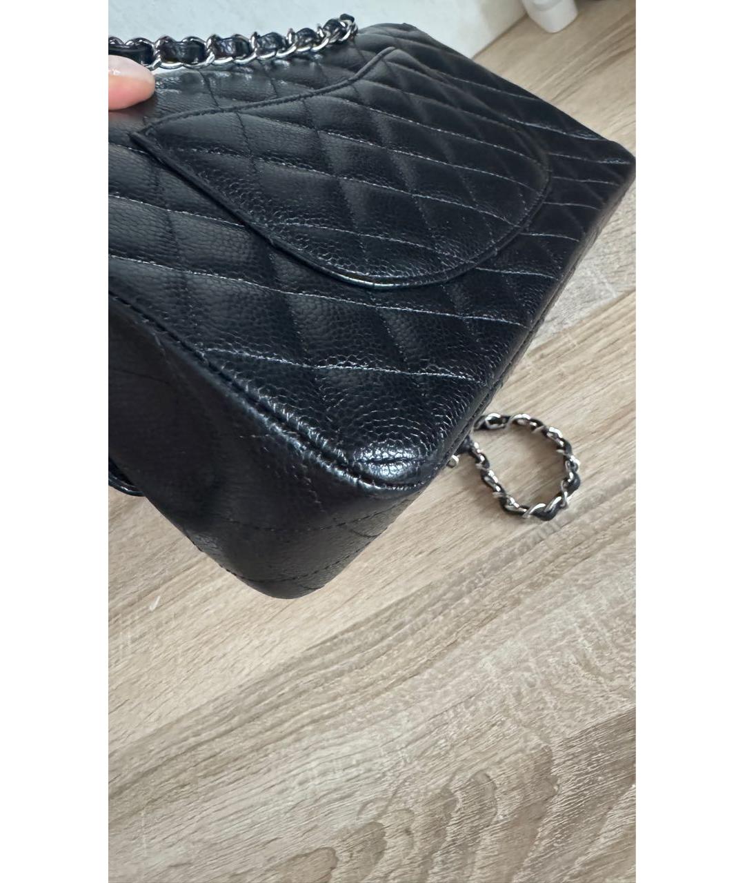 CHANEL Черная кожаная сумка через плечо, фото 6