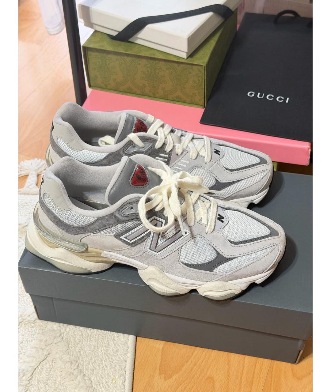 NEW BALANCE Серые замшевые кроссовки, фото 3