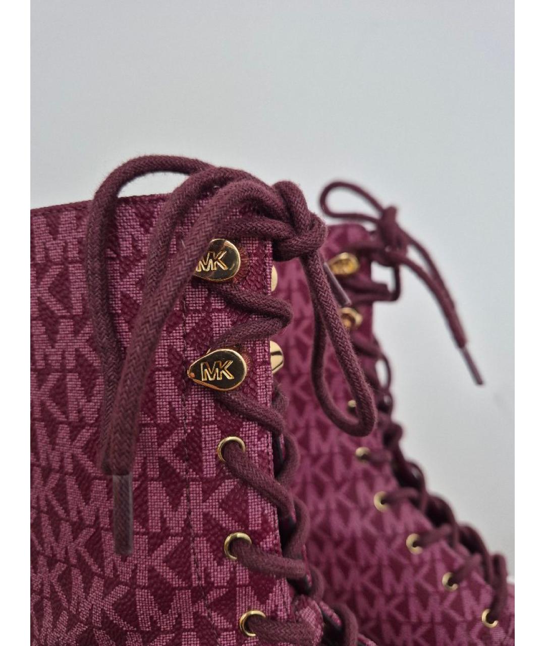 MICHAEL MICHAEL KORS Бордовые ботинки из искусственной кожи, фото 4