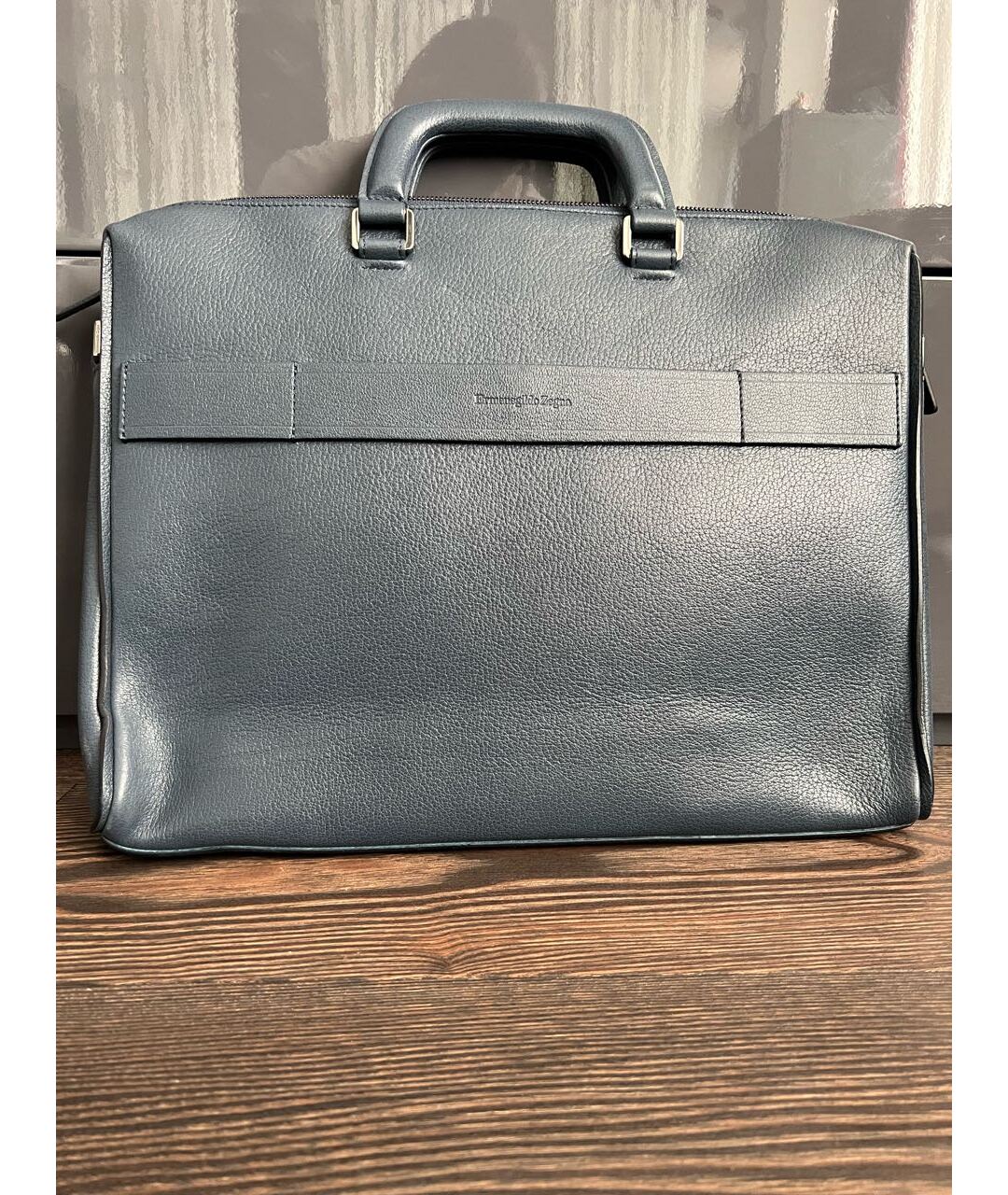 ZEGNA Синий кожаный портфель, фото 3
