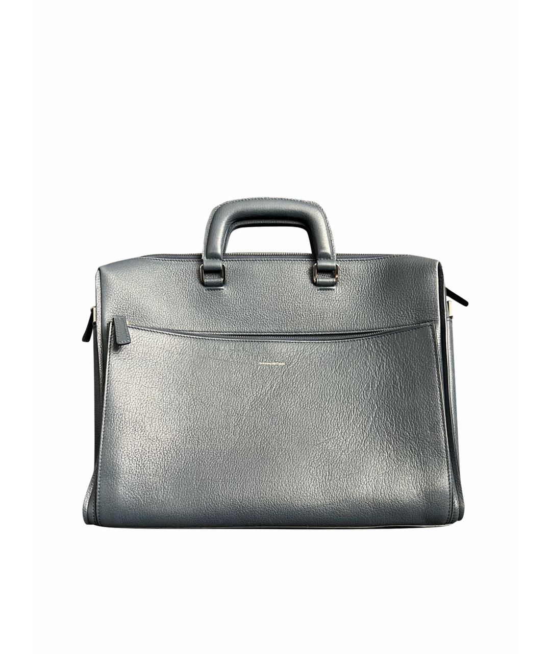ZEGNA Синий кожаный портфель, фото 1
