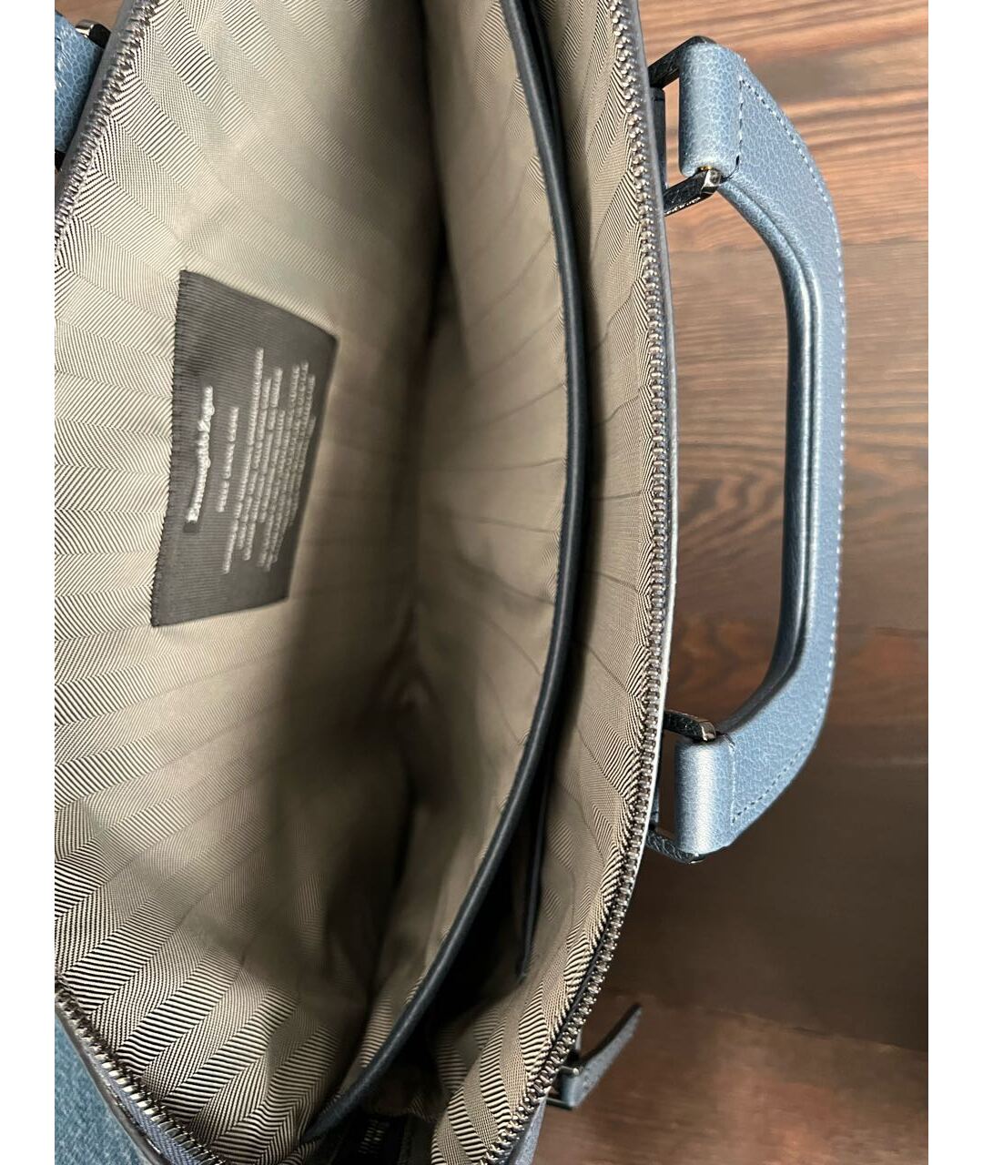 ZEGNA Синий кожаный портфель, фото 4