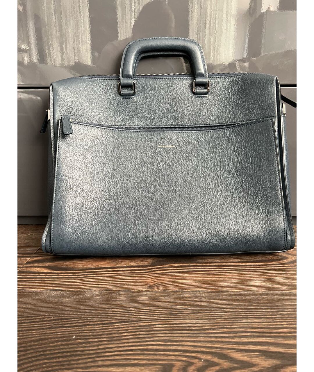 ZEGNA Синий кожаный портфель, фото 9