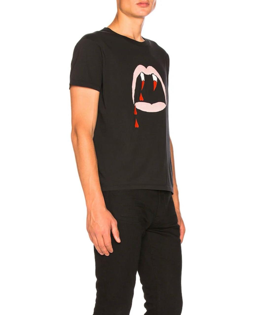 SAINT LAURENT Черная хлопковая футболка, фото 6