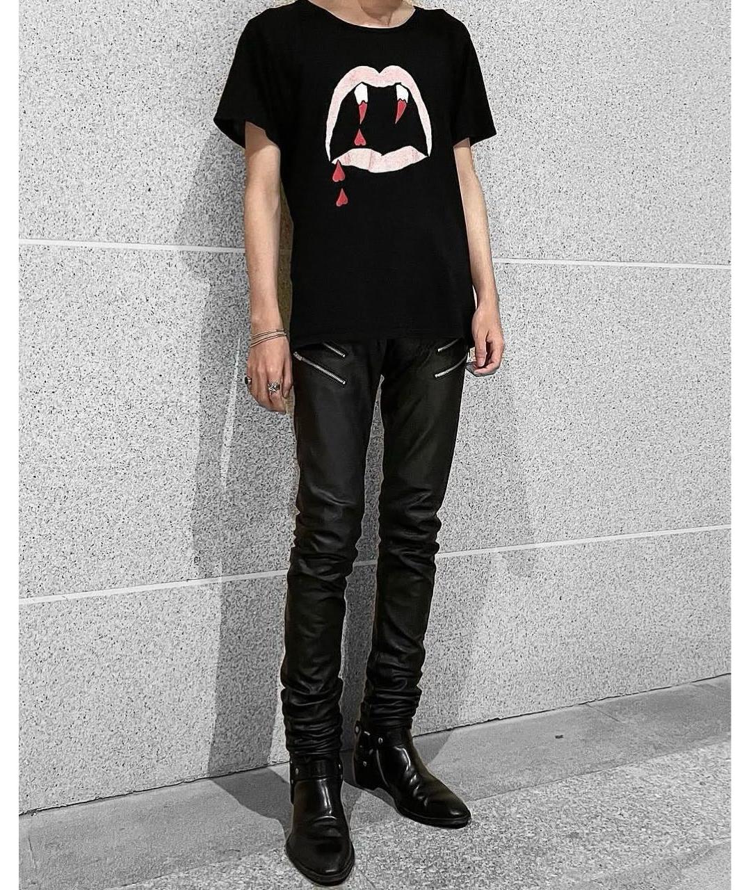 SAINT LAURENT Черная хлопковая футболка, фото 8