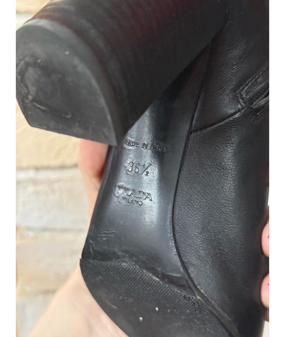PRADA Черные кожаные ботильоны, фото 6