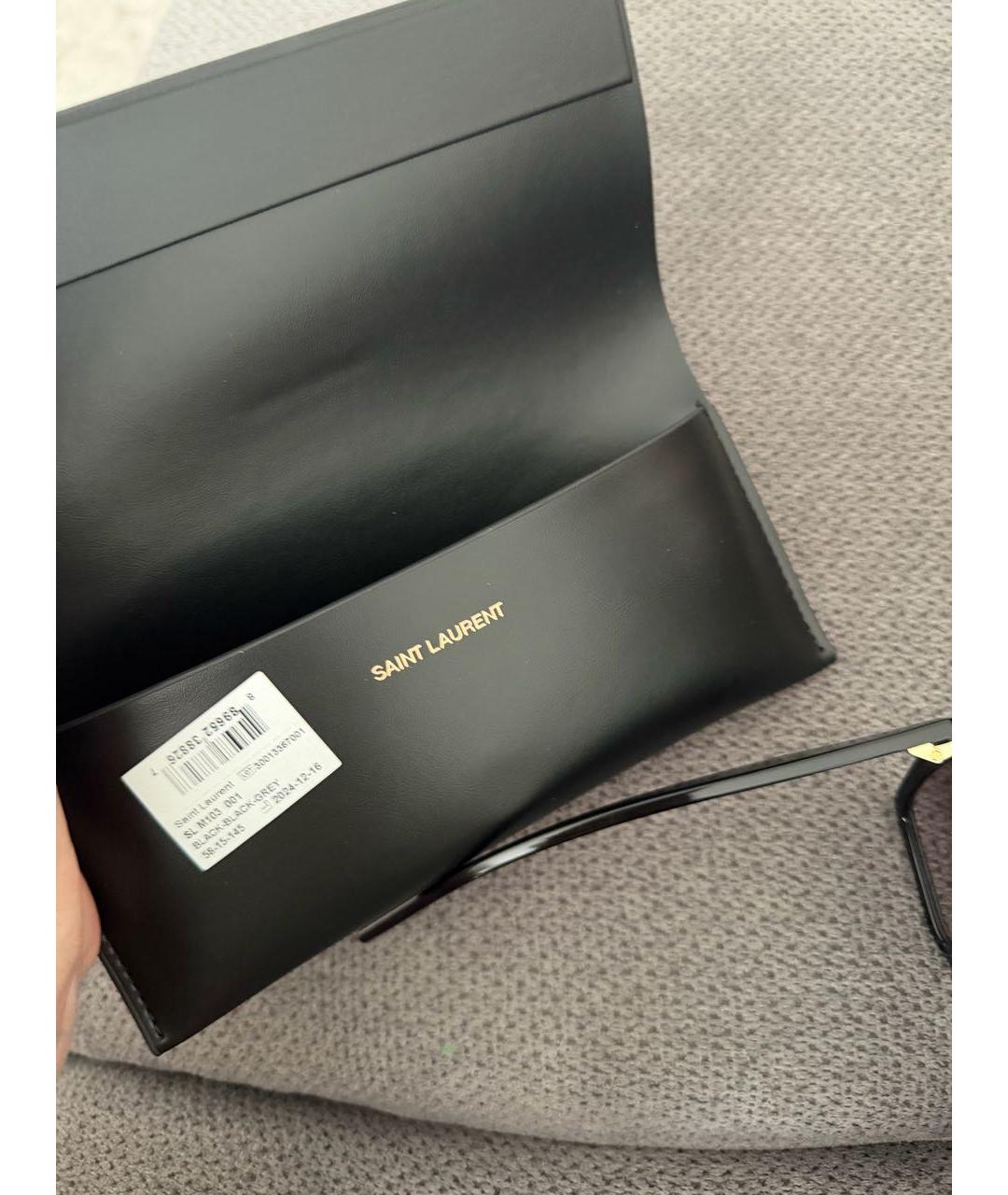 SAINT LAURENT Черные пластиковые солнцезащитные очки, фото 8