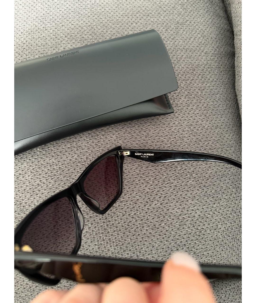 SAINT LAURENT Черные пластиковые солнцезащитные очки, фото 6