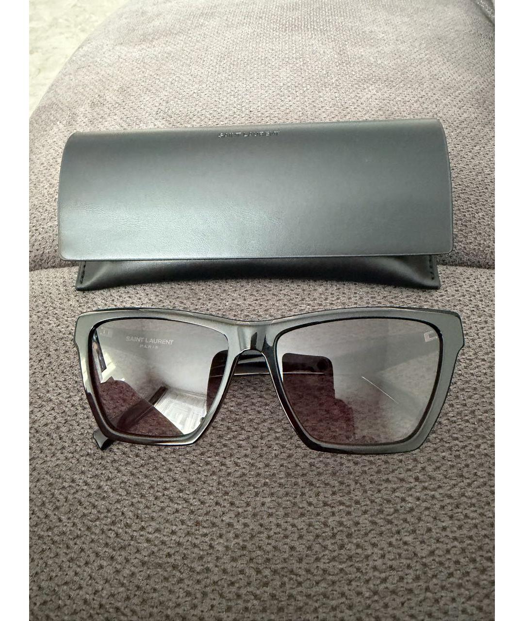 SAINT LAURENT Черные пластиковые солнцезащитные очки, фото 4