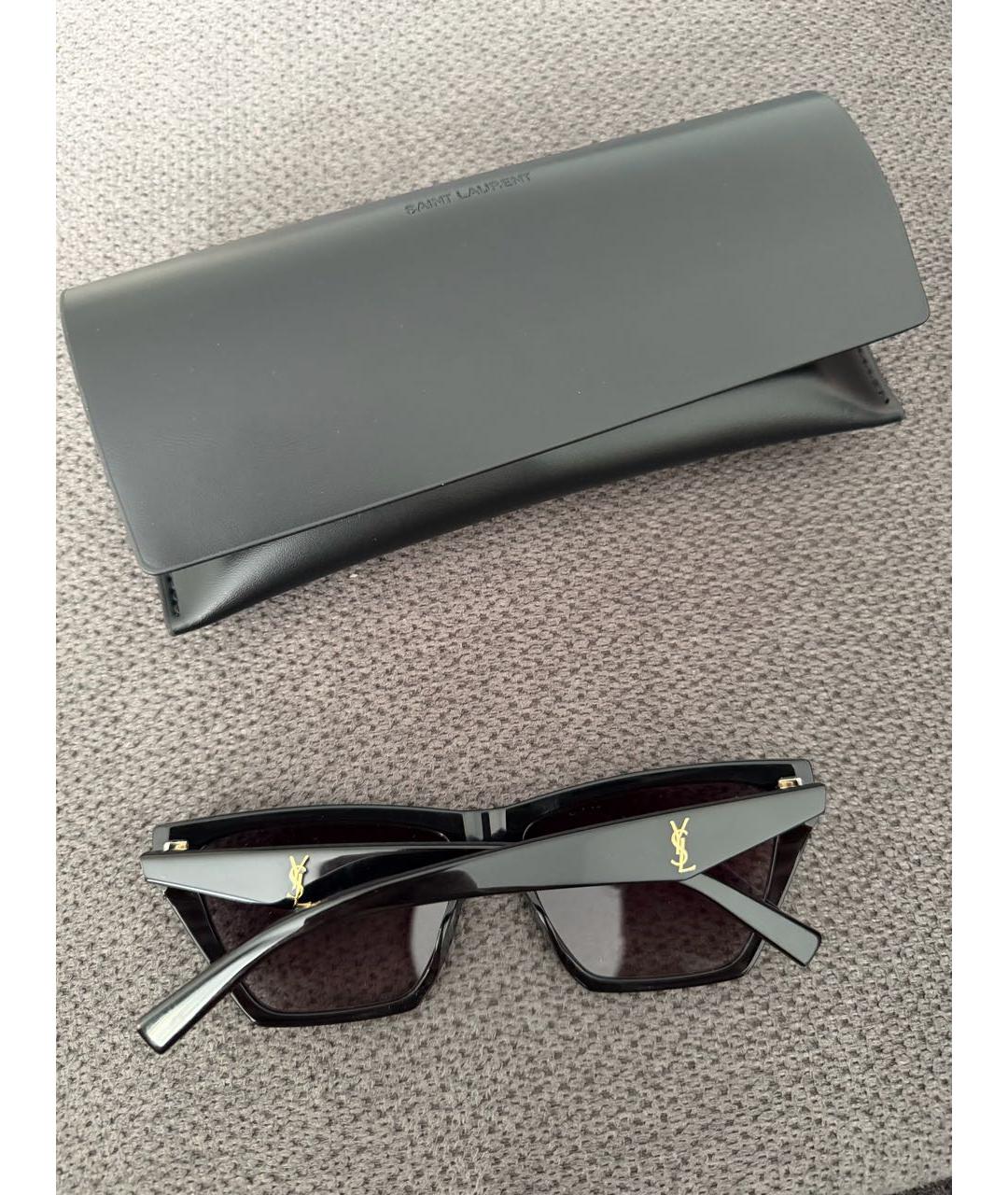 SAINT LAURENT Черные пластиковые солнцезащитные очки, фото 5