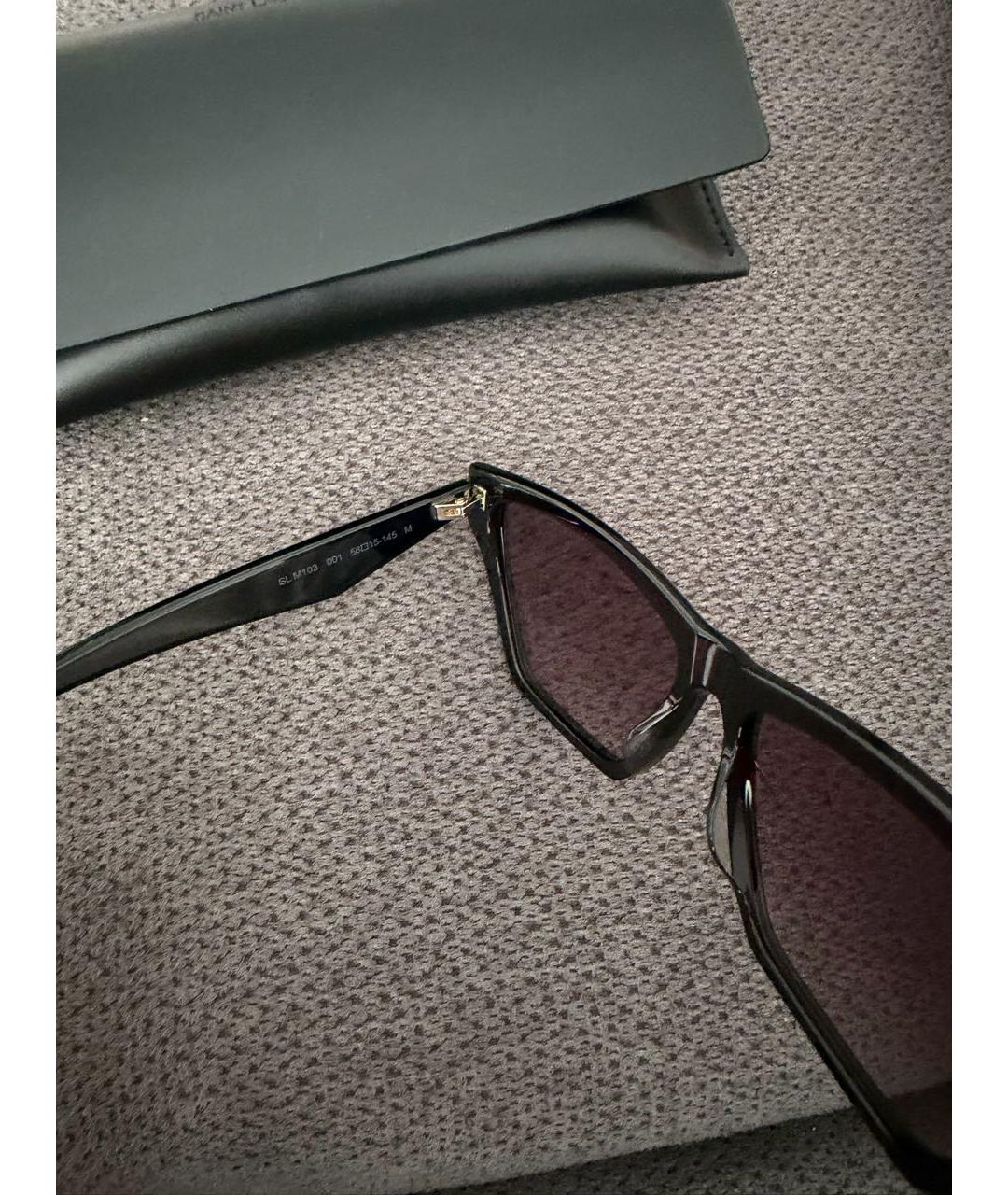 SAINT LAURENT Черные пластиковые солнцезащитные очки, фото 3