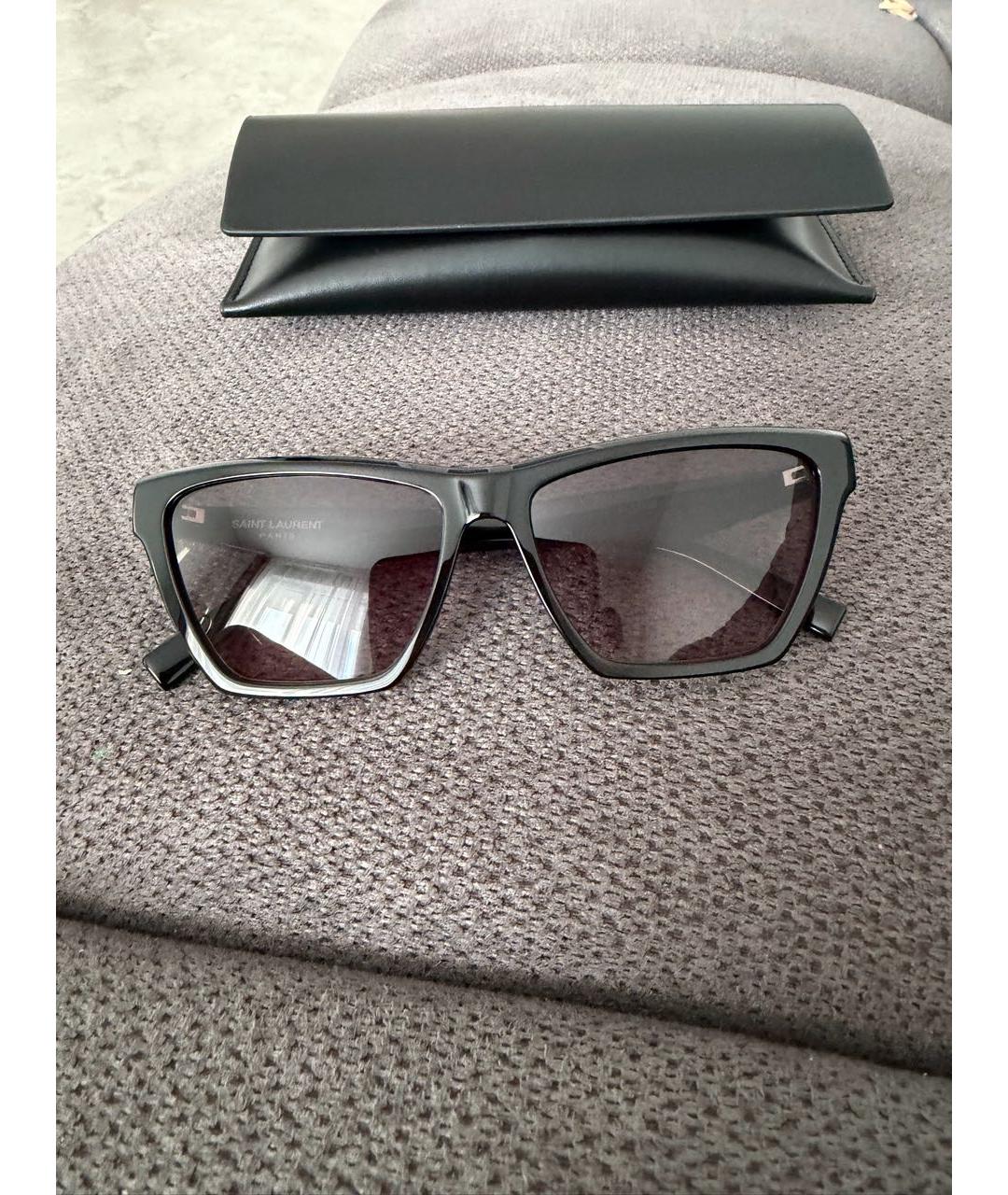 SAINT LAURENT Черные пластиковые солнцезащитные очки, фото 7