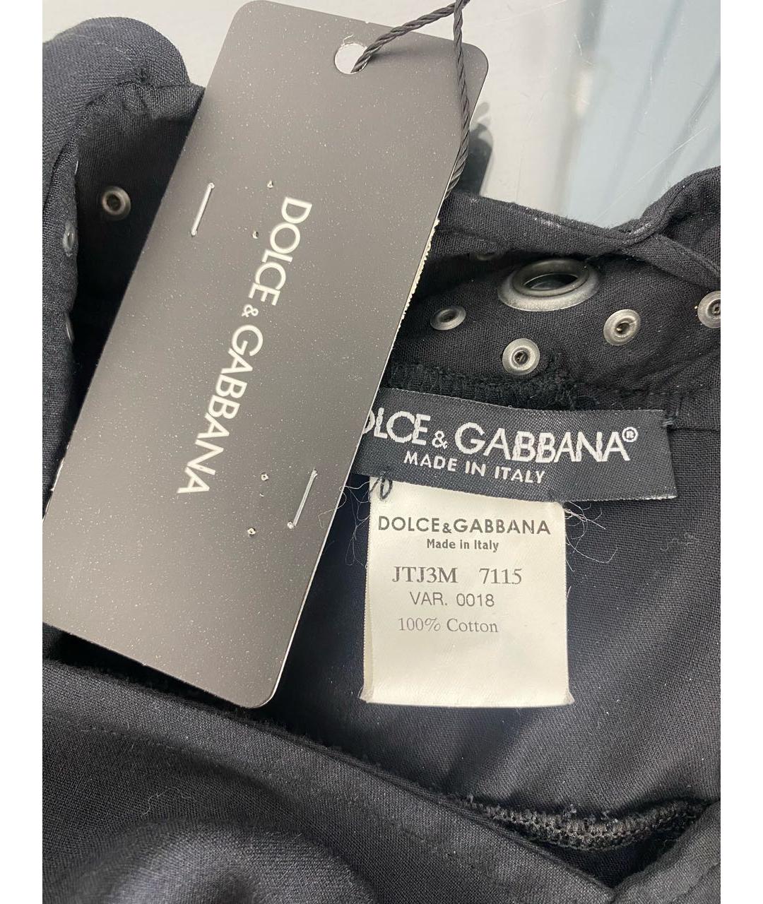 DOLCE&GABBANA Черная хлопковая майка, фото 4