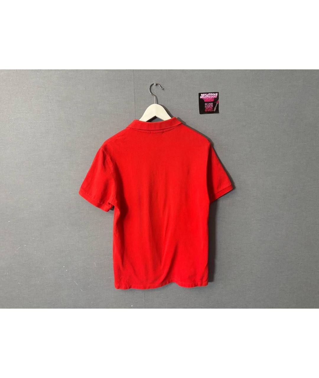 BURBERRY Оранжевое хлопковое поло с коротким рукавом, фото 2