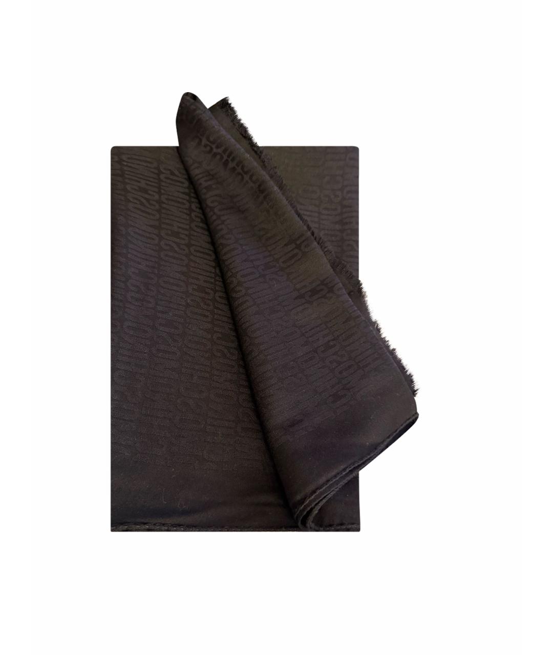 MOSCHINO Черный шерстяной шарф, фото 1