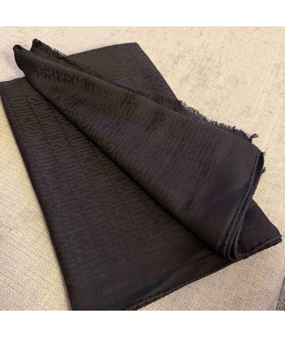 MOSCHINO Черный шерстяной шарф, фото 3