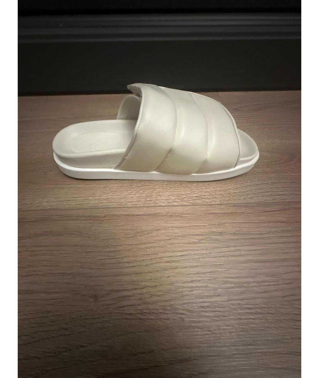 GIABORGHINI Белые кожаные шлепанцы, фото 6