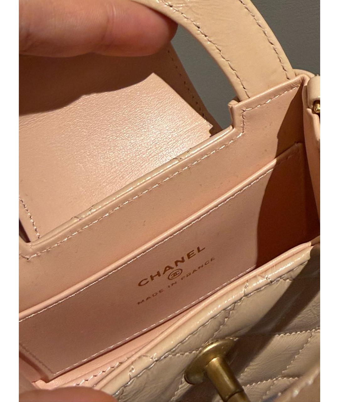 CHANEL Розовая кожаная сумка через плечо, фото 5