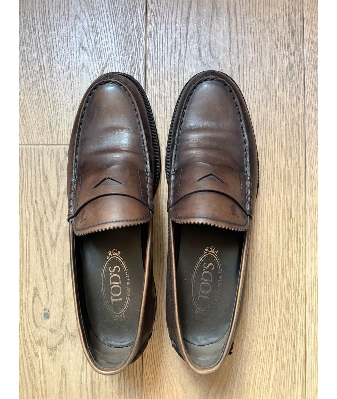 TOD'S Коричневые кожаные лоферы, фото 3