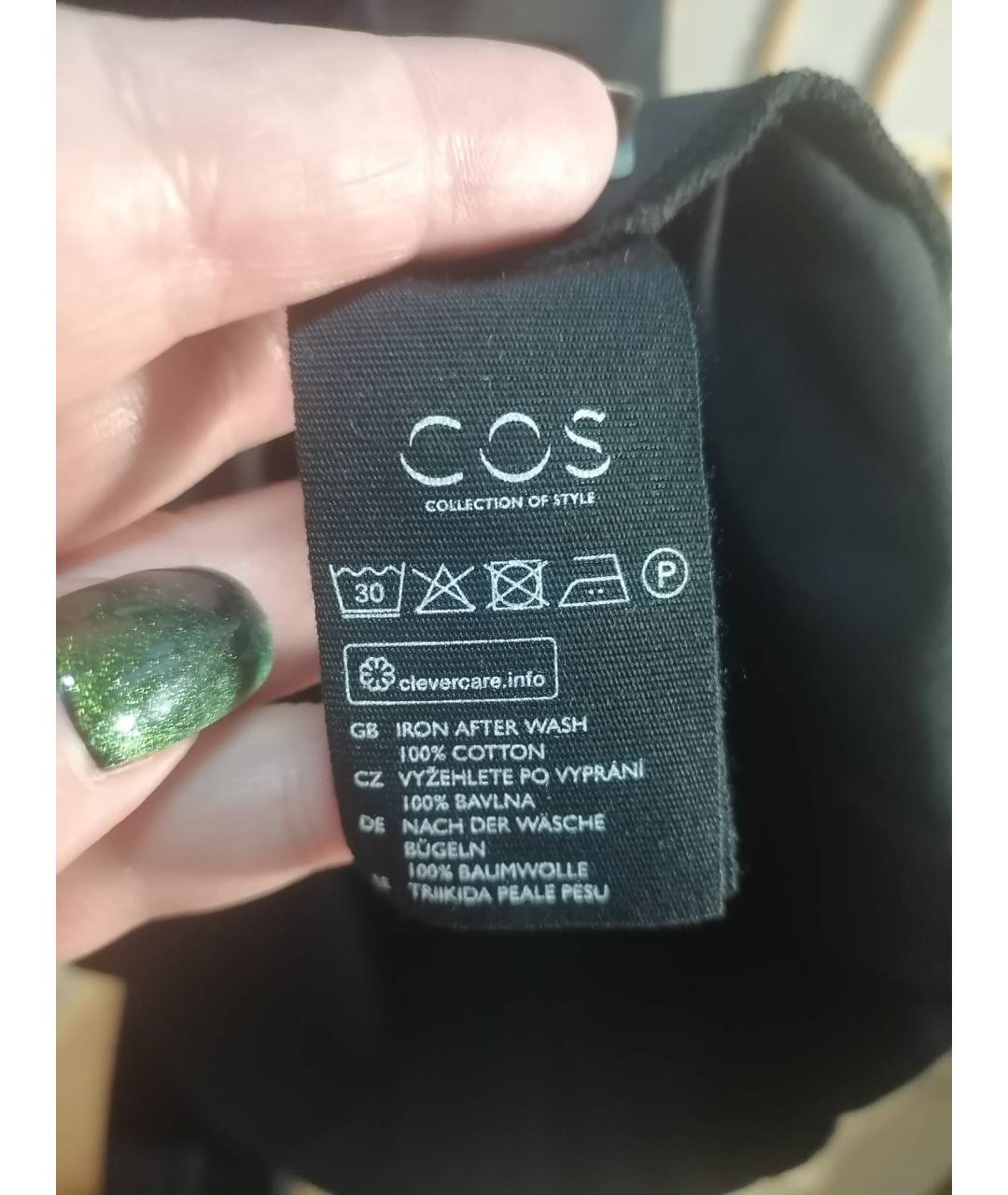 COS Черное хлопковое повседневное платье, фото 4