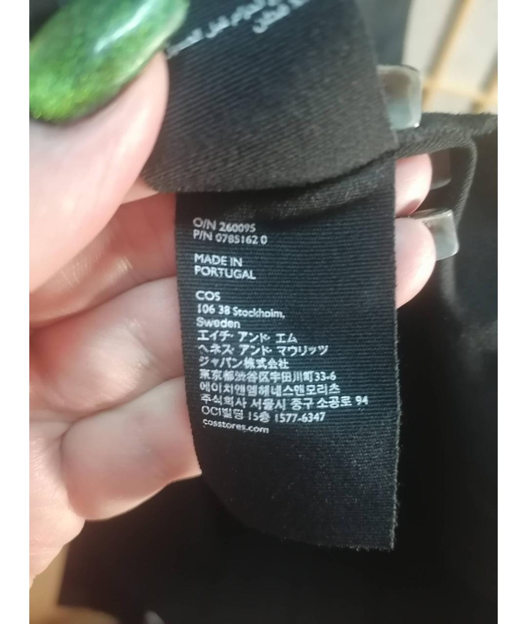 COS Черное хлопковое повседневное платье, фото 5