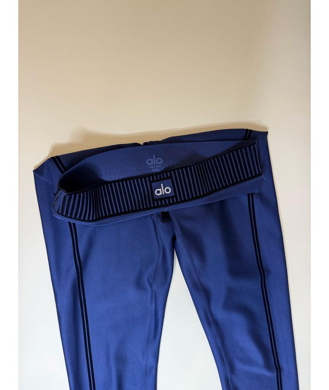 ALO YOGA Темно-синие велюровые спортивные брюки и шорты, фото 4