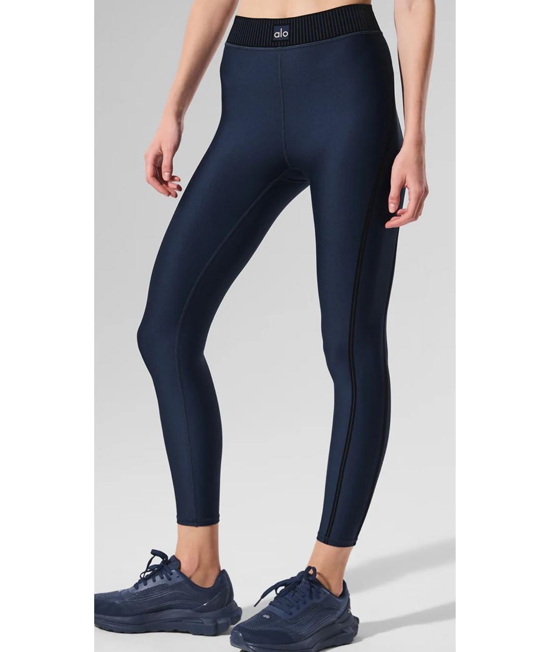 ALO YOGA Темно-синие велюровые спортивные брюки и шорты, фото 7