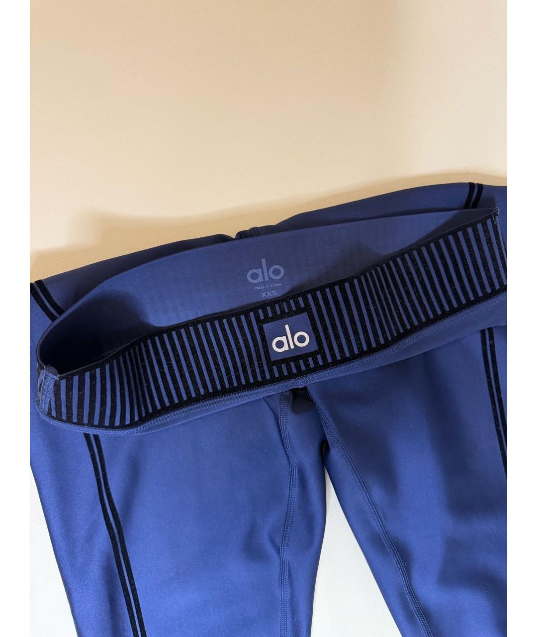 ALO YOGA Темно-синие велюровые спортивные брюки и шорты, фото 3